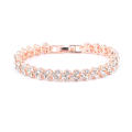 Rhinestone Bracelet Silver Fashion Roman Style Fashion Crystal Zircon Bracelets Cubic Zirconia Classic Tennis Bracelet for Gifts Women Jewelry Gifts. 