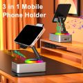 Cell Phone Stand with Wireless Bluetooth Speaker & Power Bank - Foldable Audio Phone Holder with HD Surround Sound for Home & Outdoor. 