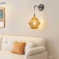 Rattan Wall Sconce Wall Lamp Wall Light for Reading Living Room Farmhouse.