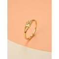 Original 18K Saudi gold pawnable Two Love Hollow Openings Adjustable Women's Rings Accessories Jewelry Gifts Hypoallergic. 