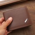 New Men's Wallet Short Wallet Youth Fashion Thin Multi Card Large Capacity Horizontal Business Soft Leather Wallet for Men.