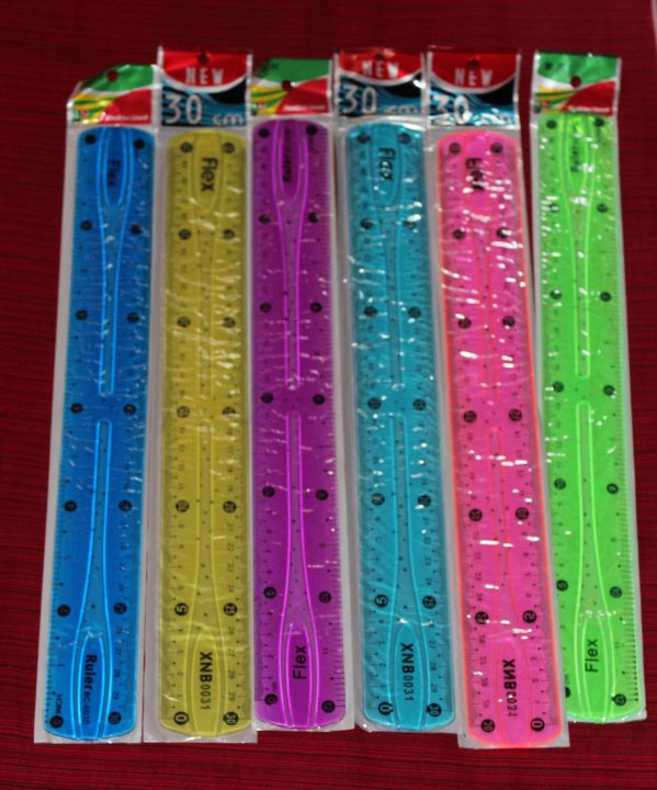 Multi Colored Ruler Flexible Colourful Ruler- 30cm/ 12Inch (6pcs-Bundle) | Daraz.com.bd