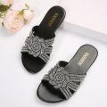 Crystal Summer Flat heel Shoes for Women's slippers Sandals Bling Flat Comfort Sandals for Women Outdoor Casual Party Flip Flops.
