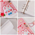 Creative Hand Ledger Set Notebook Mini Three-hole Loose-leaf Book Storage Cute Cartoon Girl Heart Diary Student Notebook. 