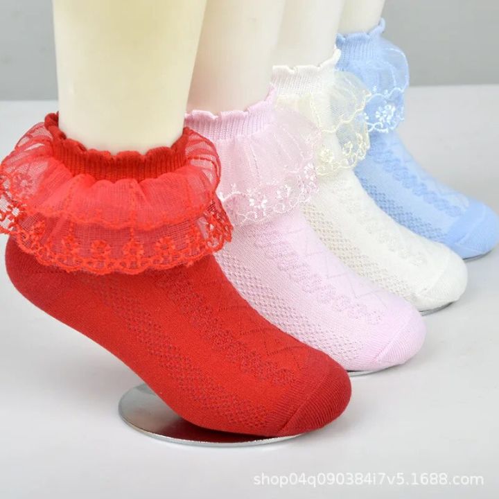 3Pairs%20Cotton%20Eyelet%20Flower%20Socks%20Toddler%20Baby%20Child%20Girls%20Ruffle%20Lace%20Ankle%20Cotton%20Dress%20Socks%20Princess%20Summer%20-%20Image%204