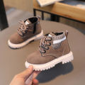 Boys' British Style Martin Boots 2024 Fall/Winter Children's Soft Sole Anti-slip Single Boots Girls Fashion and Versatile Casual Booties. 