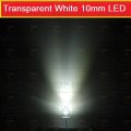 10Pcs 10mm White LED Clear Transparent White 10mm LED Super Bright LED Lamp Wide Angle Electronics Components Indicator Flash Light Emitting Diodes. 