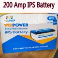 IPS Battery 200 Amp Winpower With Garanty all Over Bd Easy Maintance Havvy Loaded Battery. 
