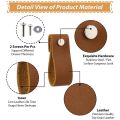 Leather Drawer Pulls 8 Pcs Leather Dresser Knobs Handmade Pure Leather Handles for Cabinet Doors and Drawers (Brown).