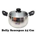 KIAM Classic Belly Shape Saucepan/Belly Saucepan 24 Cm-Inducation Bottom. 
