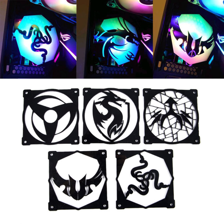 12cm Dragon Pattern Cooling Fan RGB Cover Computer DIY CPU PC Dust Filter