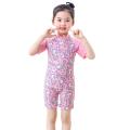 Girl Kid Jumpsuit Swimwear Cartoon Fast Dry Surfing Short Sleeve Beachwear for 3-12Y. 