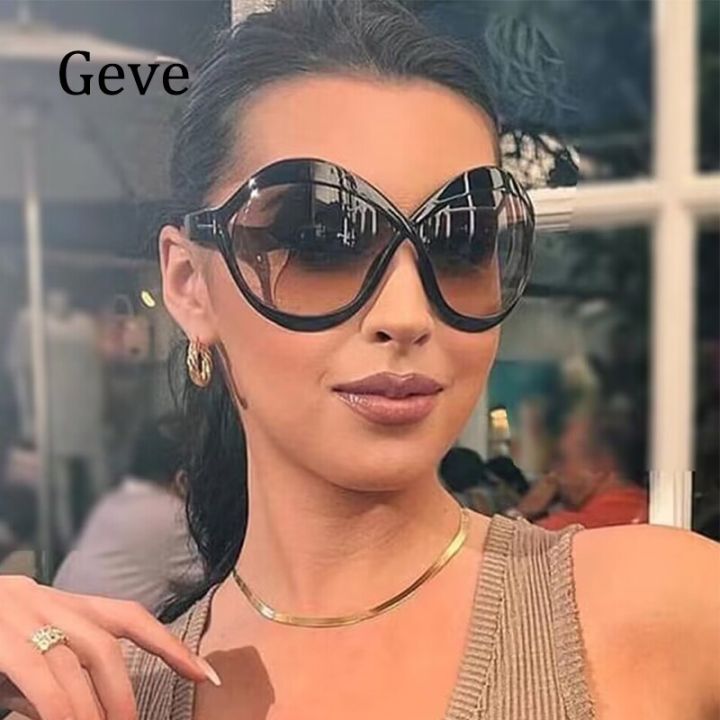 Brand Fashion Sunglasses Women Oversized 2023 Vintage Elegant Popular Luxury High Quality Sun Glasses Female Shades Oculos De So