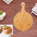 10 inch Round Pizza Tray, Wooden Pizza Plate Tray with Handle, Baking Tray Pizza Stone Cutting Board Platter Pizza Cake Bakeware Tools. 