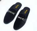 Velvet Fabrics Half Shoe Black Color For Men.