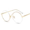 New Fashion Round Semi-Rimless S Shape Women EyeGlasses Big Frame Clear Lens Optical Eyewear Men Vintage Anti-Blue Light Glasses. 