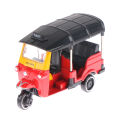 Alloy Tricycle Retro Simulation Model Three Wheeled Motorcycle Toy Diecast Hot Sale Autorickshaw Car Model Figure Toys For Kids.