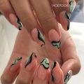 24pcs Black 3D Bow Almond Nails Tips Pearl Love Sequin Design False Nails Art Removable Waterproof Artificial Press on Nail. 