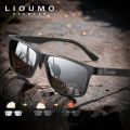 LIOUMO Top Quality Photochromic Polarized Sunglasses For Men Women Carbon Fiber Frame Square Glasses UV400 lentes de sol hombre. 