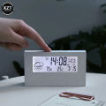 LCD Desktop Alarm Clock Transparent Calendar Weather and Digital Temperature and Humidity Display Home Appliance Smart Life.