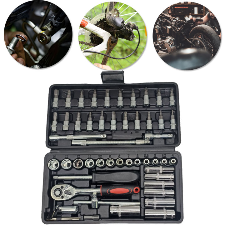 53%20Pcs%20Set%201/4%20Inch%20Socket%20Set%20Ratchet%20Torque%20Wrench%20Combo%20Tools%20Kit%20Vehicle%20Multifunctional%20Wrenche%20Auto%20Car%20Repair%20Tool%20Box%20-%20Image%204