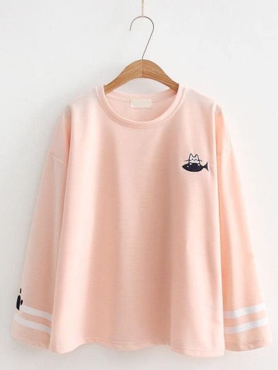 Cat%20Fish%20Printed%20Loose%20Cotton%20Sweatshirt%20For%20Women%20-%20Image%208