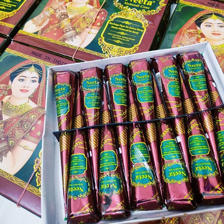 Neeta Natural Henna Mehandi Cones 12 pis