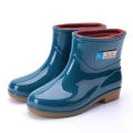 Low-top fashion short length women's rain boots velvet warm thickened silicone water shoes anti-slip labor protection rain boots wholesale. 
