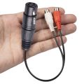 XLR To Dual RCA Cable XLR To RCA Y Splitter Cable 3 Pin XLR Female To 2RCA Female Amplifier Mixing Plug AV Cable, 0.2M.