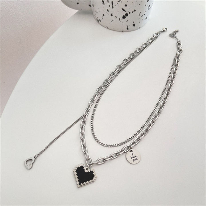 Trendy%20Punk%20Mosaic%20Pixel%20Double%20Layer%20Necklace%20Charm%20Gothic%20Clavicle%20Chain%20Metal%20Black%20Heart%20Pendant%20Necklace%20for%20Women%20Girls%20Party%20Jewelry%20Gift%20-%20Image%207