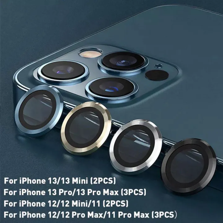 For iPhone 13/13 Pro/13 Pro Max Aluminium Camera Ring Tempered Glass full Camera Lens Protection