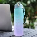 800ml Cute Water Bottle Frosted Cartoon Portable Motivational Water Cup With Plastic Straw Outdoor Sports Camping Drinking ToolsBasketball. 