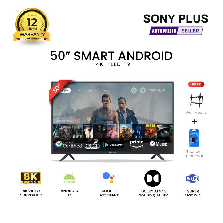 Sony Plus 50 inch Smart LED TV Wi-Fi Full HD 4K Supported Android Television