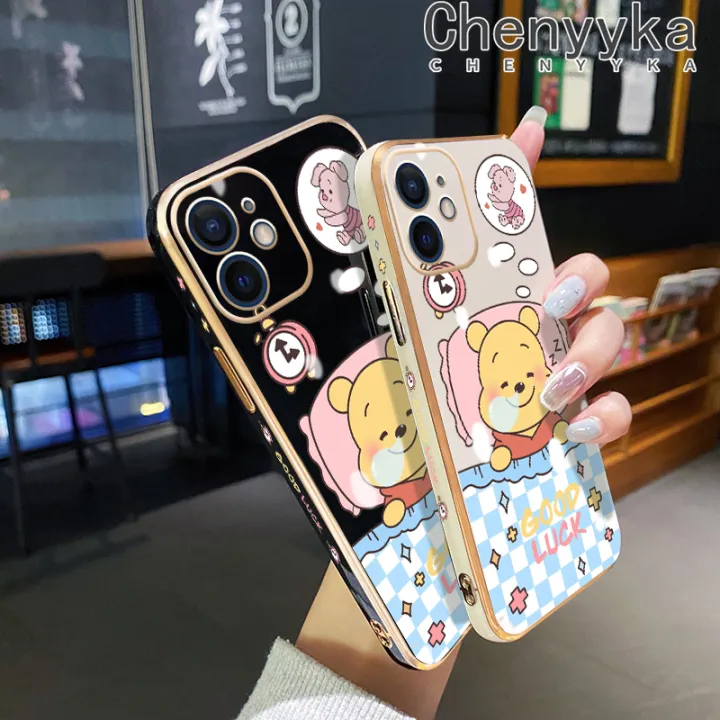 Chenyyka%20For%20iPhone%206%206s%206%20Plus%206s%20Plus%20Case%20Cartoon%20Winnie%20the%20Pooh%20New%20Design%20Plating%20Phone%20Case%20Square%20Edge%20Pattern%20Shockproof%20Soft%20Shell%20Full%20Cover%20Camera%20Lens%20Protection%20Case%20-%20Image%202