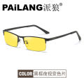 Instafamous Glasses Frame Anti-Blue Light Glasses Semi-Rimless Square Flat Light Sensitive Color Changing Computer Goggles8812. 