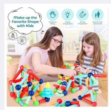Magnetic Sticks Toy 42 Pcs Set – Creative Building Blocks, Educational STEM Learning Game for Kids