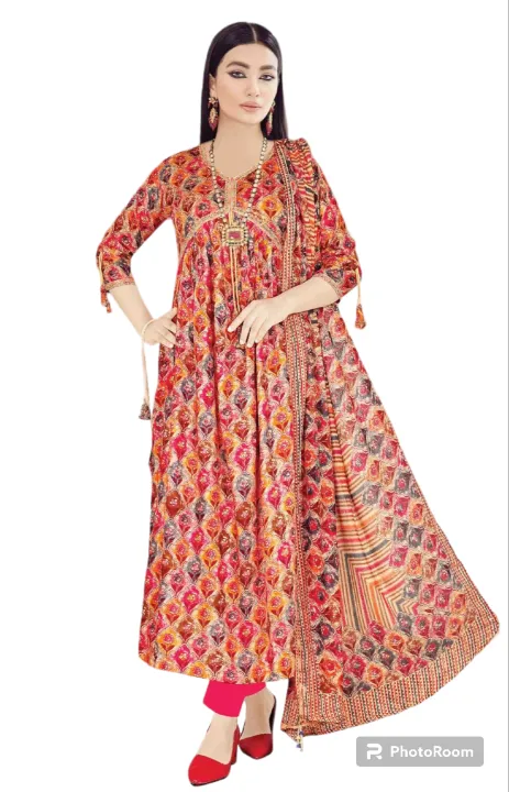 Nayra%20Cut%20Multicolor%20Radymade%20Stylish%20And%20Comfortable%20Stitched%202%20Piece%20Dress%20Casual%20Kurti%20For%20Girls%20-%20Image%202