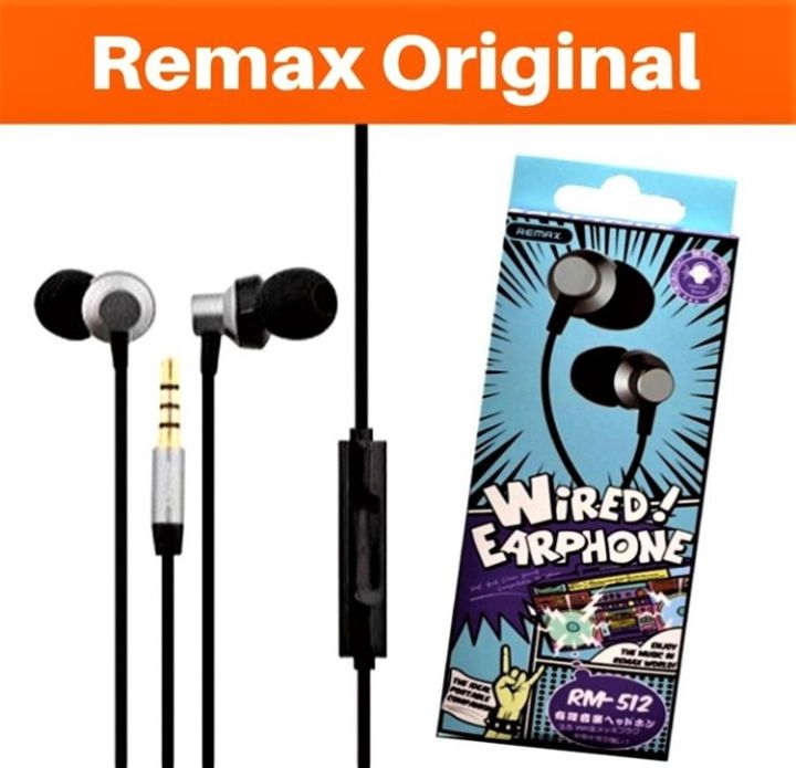 Original Remax Earphone Rm 512 . New Version 2019 - Black | Daraz.com.bd