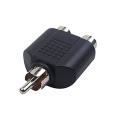 RCA Y Splitter AV Audio Video Plug Converter Charging Adapter 1-Male to 2-Female Cable Adapter (Black). 