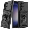 Case For Samsung S24 S23 S22 Ultra S21 S20 FE Galaxy A54 A34 5G Camera Lens Cover Phone Case with Ring Stand Armor rotate Cover.