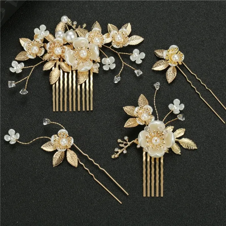 Golden%20Hair%20Comb%20Floral%20Pearl%20Hairpin%20Wedding%20Hair%20Accessories%20For%20Women%20U-shaped%20hair%20Clips%20Fashion%20Bridal%20Tiaras%20Hair%20Jewelry%20-%20Image%203