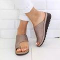Women Summer Sandals Comfy Platform Flat Shoes Sole Ladies Casual Soft Big Toe Foot Sandal Orthopedic Bunion Corrector Slippers. 