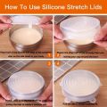 Silicone Stretch Lids, Reusable Plastic Wrap Alternative, 6-Pack Eco Friendly Food Storage Covers, Clear Color.