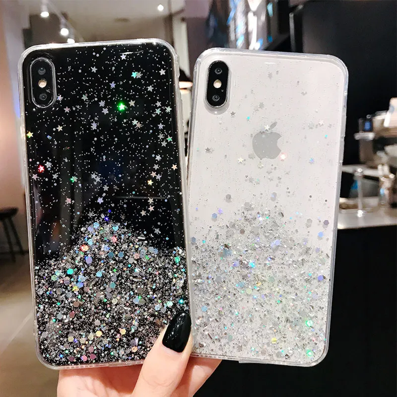 Luxury Flash light Glitter Clear Phone Case For iPhone 14 Pro Max
