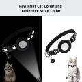 2Pack Cat Collar, for Air Tag Cat Collars with Safety Buckle and Removable Bell for Apple Airtag Small Pet Collar Black.