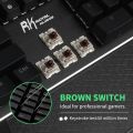 RK950 RGB Mechanical Gaming Keyboards 104 Keys Wired Keyboard Anti-ghosting Office Brown Switch TKL Keyboard Royal Kludge.
