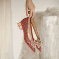 3119-10 Chinese Bridal Women's Show He Master Wedding Dress Bridesmaid Luxury Crystal High Heel Shoes Annual Conference.