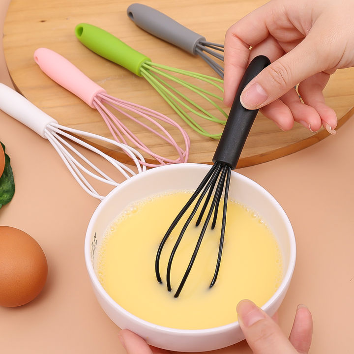 Stainless Steel Silicone Whisk Mini Mixer Baking Tools Kitchen Cooking Utensil Egg Beater Tool 1Pcs