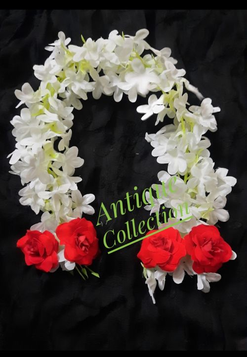 1 stick white Hair accessories rose flower gajra