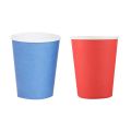 40 Pcs Paper Cups (9Oz) - Plain Solid Colours Birthday Catering, 20 Pcs Blue & 20 Pcs Red. 